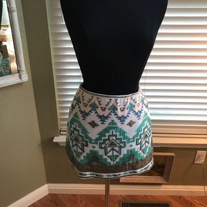 Aztec Sequin Mini Skirt
